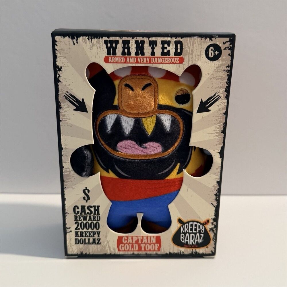 Kreepy Baraz Captain Gold Toof Plush Collectible 6 Inch Original Box